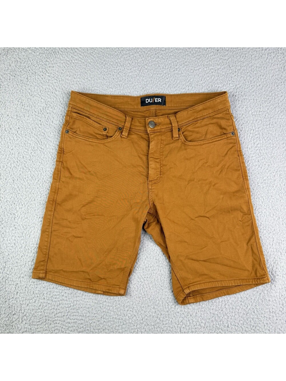 DU/ER Duer N2X Slim Fit Brown Shorts Mens 32 No Sweat Stretch 5 Pocket Casual
